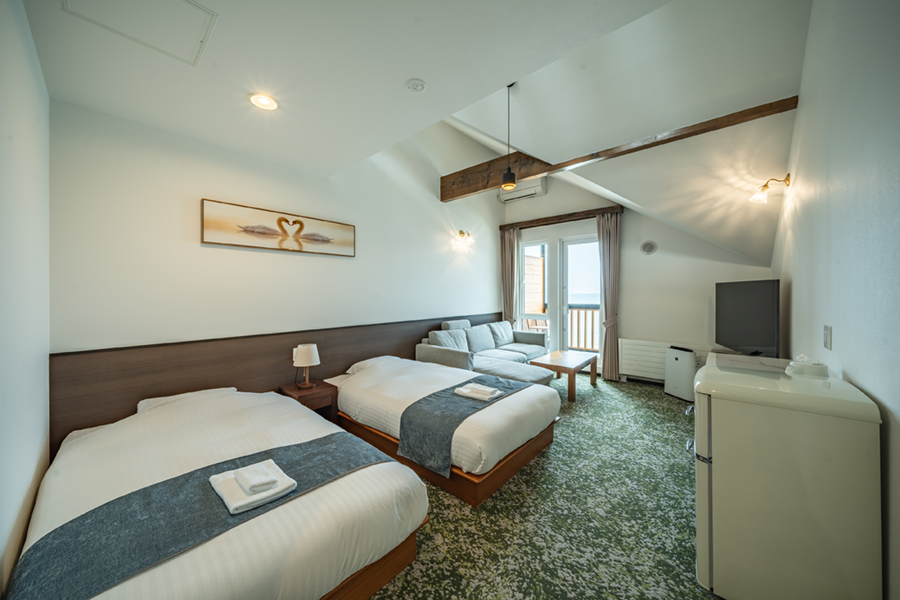 DXツインルーム　小樽の全室オーシャンビューホテル「小樽迎浜館」の客室紹介